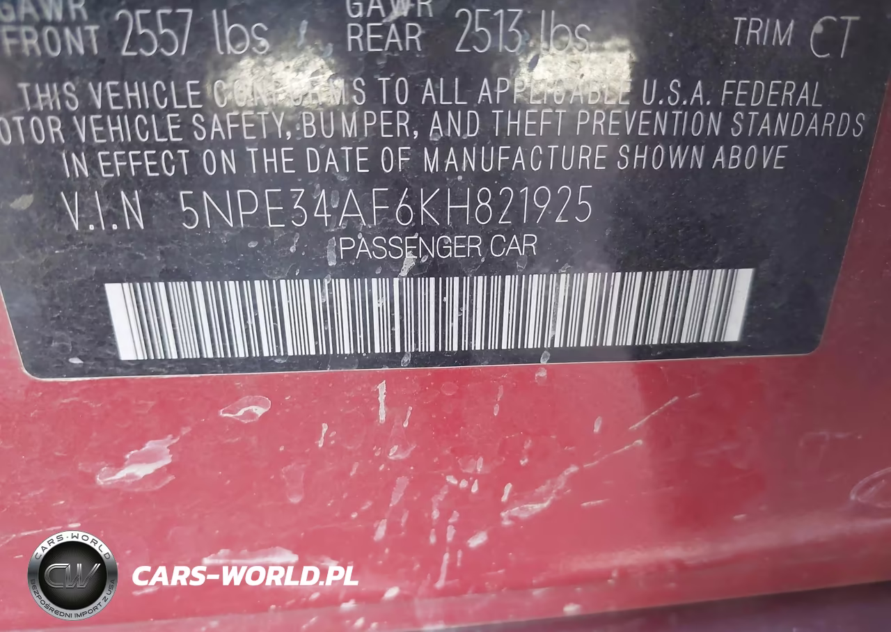 2019 Hyundai Sonata Sport VIN:5NPE34AF6KH821925 - 9