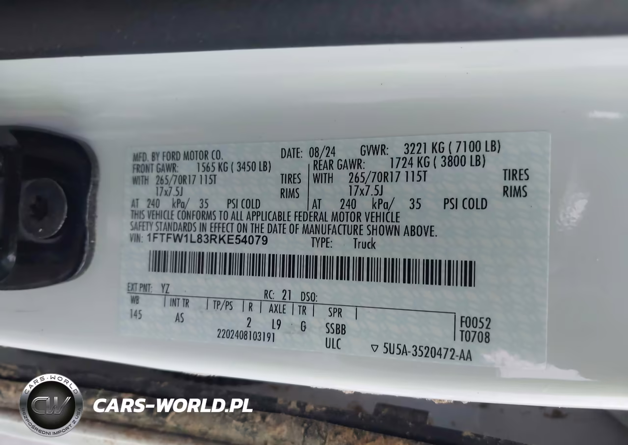 2024 Ford F-150 Xl VIN:1FTFW1L83RKE54079 - 9