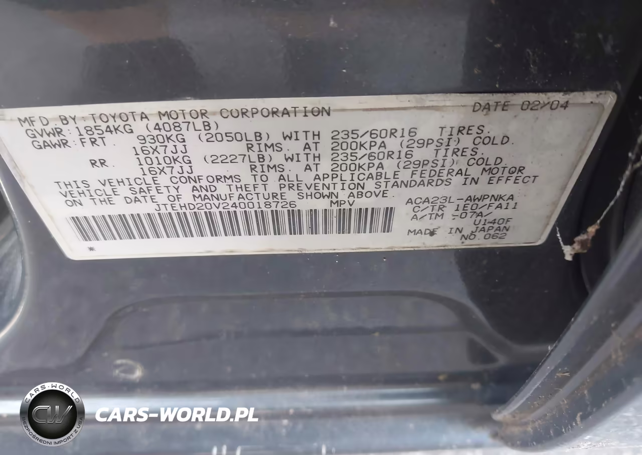 2004 Toyota Rav4 VIN:JTEHD20V240018726 - 9
