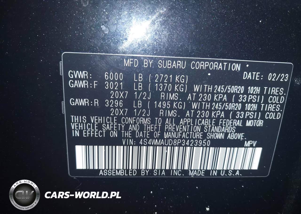 2023 Subaru Ascent Limited 7-Passenger VIN:4S4WMAUD8P3423950 - 9