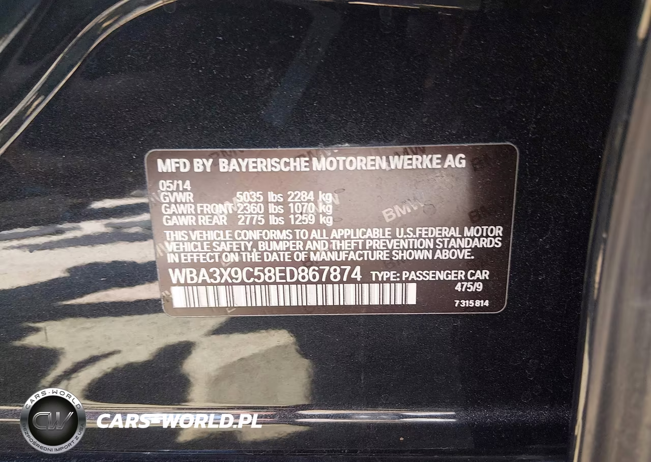 2014 BMW 335I Gran Turismo xDrive VIN:WBA3X9C58ED867874 - 9