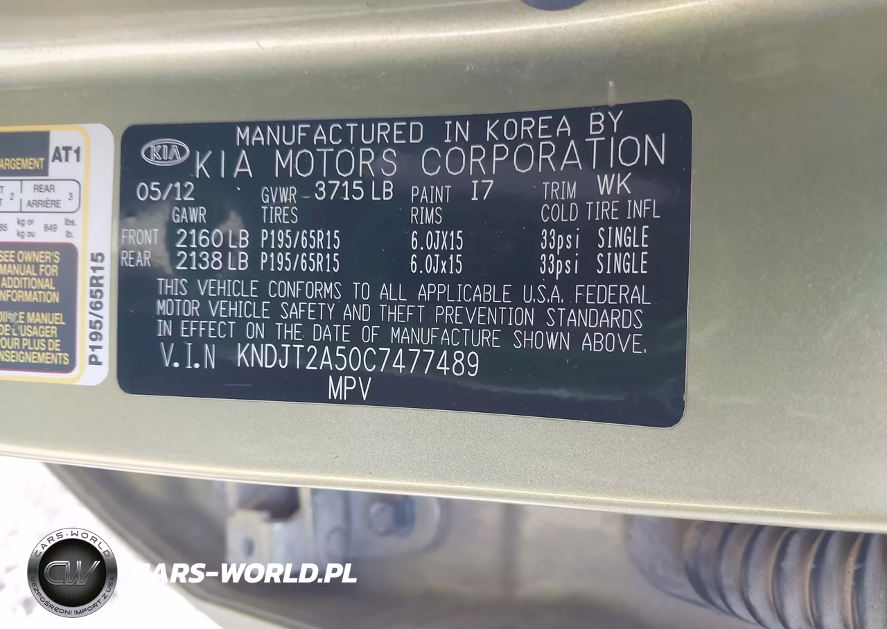 2012 Kia Soul VIN:KNDJT2A50C7477489 - 9
