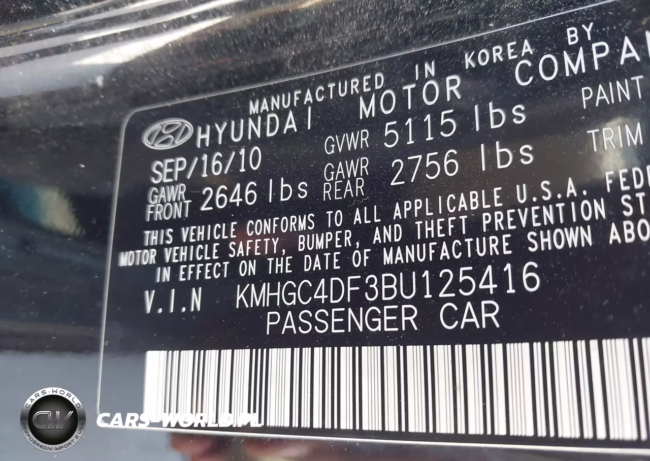 2011 Hyundai Genesis 4.6 VIN:KMHGC4DF3BU125416 - 9