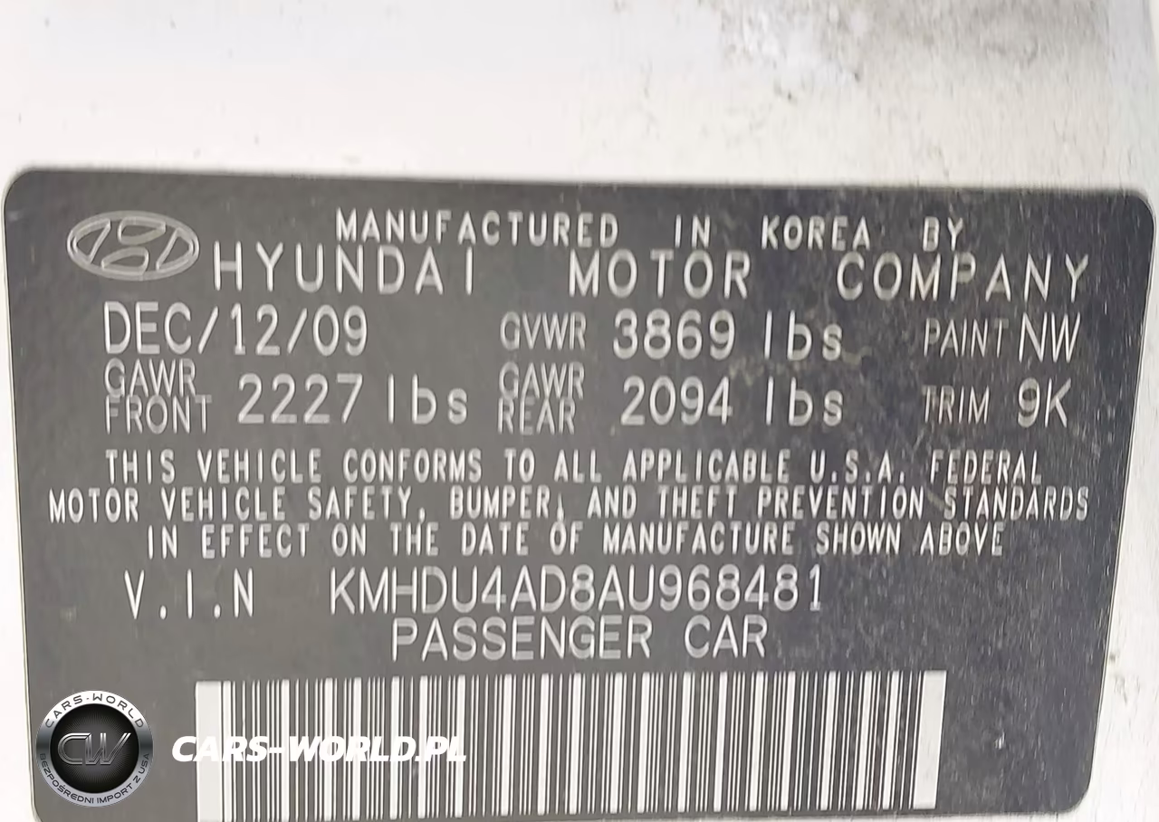 2010 Hyundai Elantra Gls VIN:KMHDU4AD8AU968481 - 9
