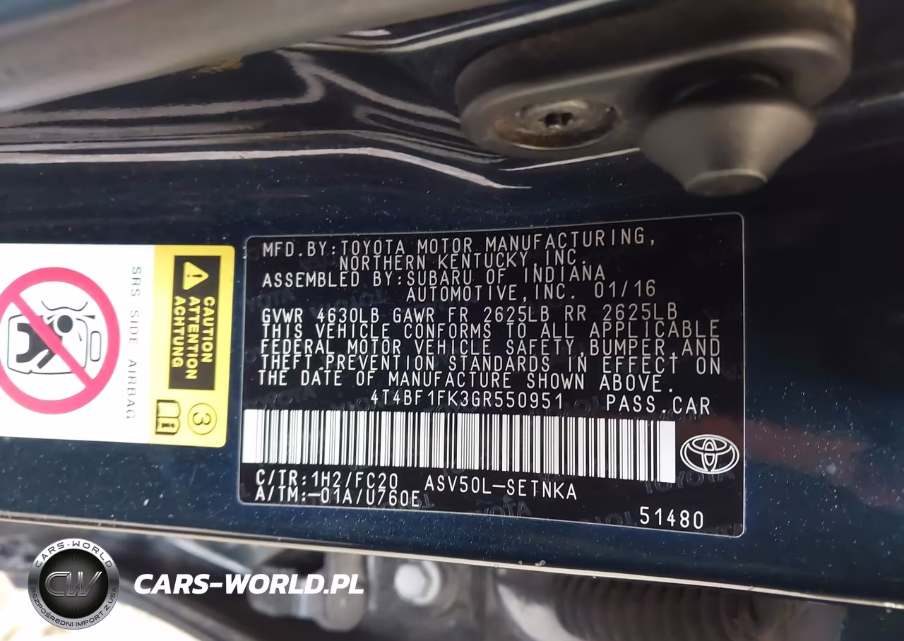 2016 Toyota Camry Le VIN:4T4BF1FK3GR550951 - 9