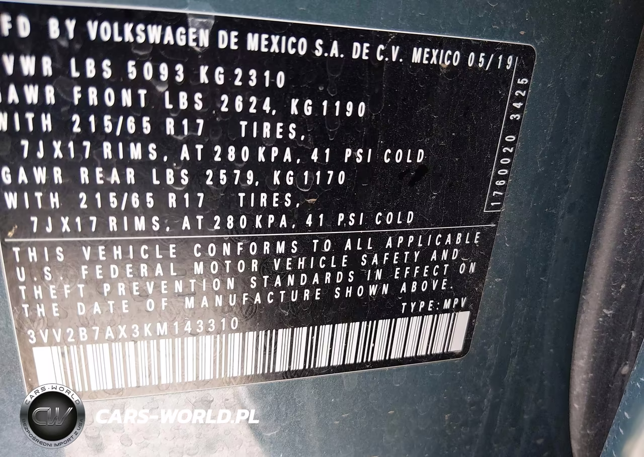 2019 Volkswagen Tiguan 2.0T Se-2.0T Sel-2.0T Sel R-Line-2.0T Sel R-Line Black VIN:3VV2B7AX3KM143310 - 9