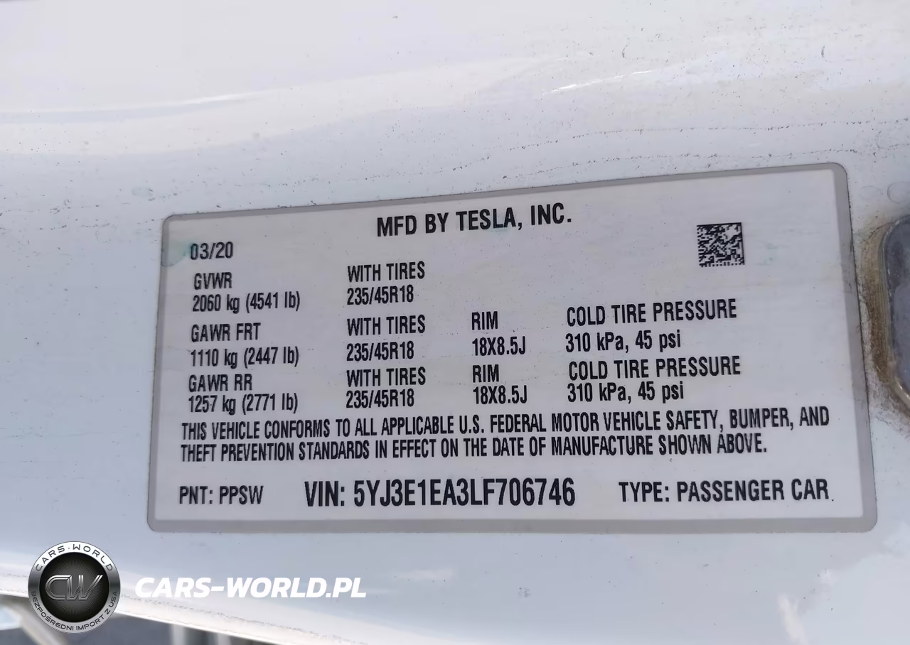 2020 Tesla Model 3 Standard Range Plus Rear-Wheel Drive-Standard Range Rear-Wheel Drive VIN:5YJ3E1EA3LF706746 - 9