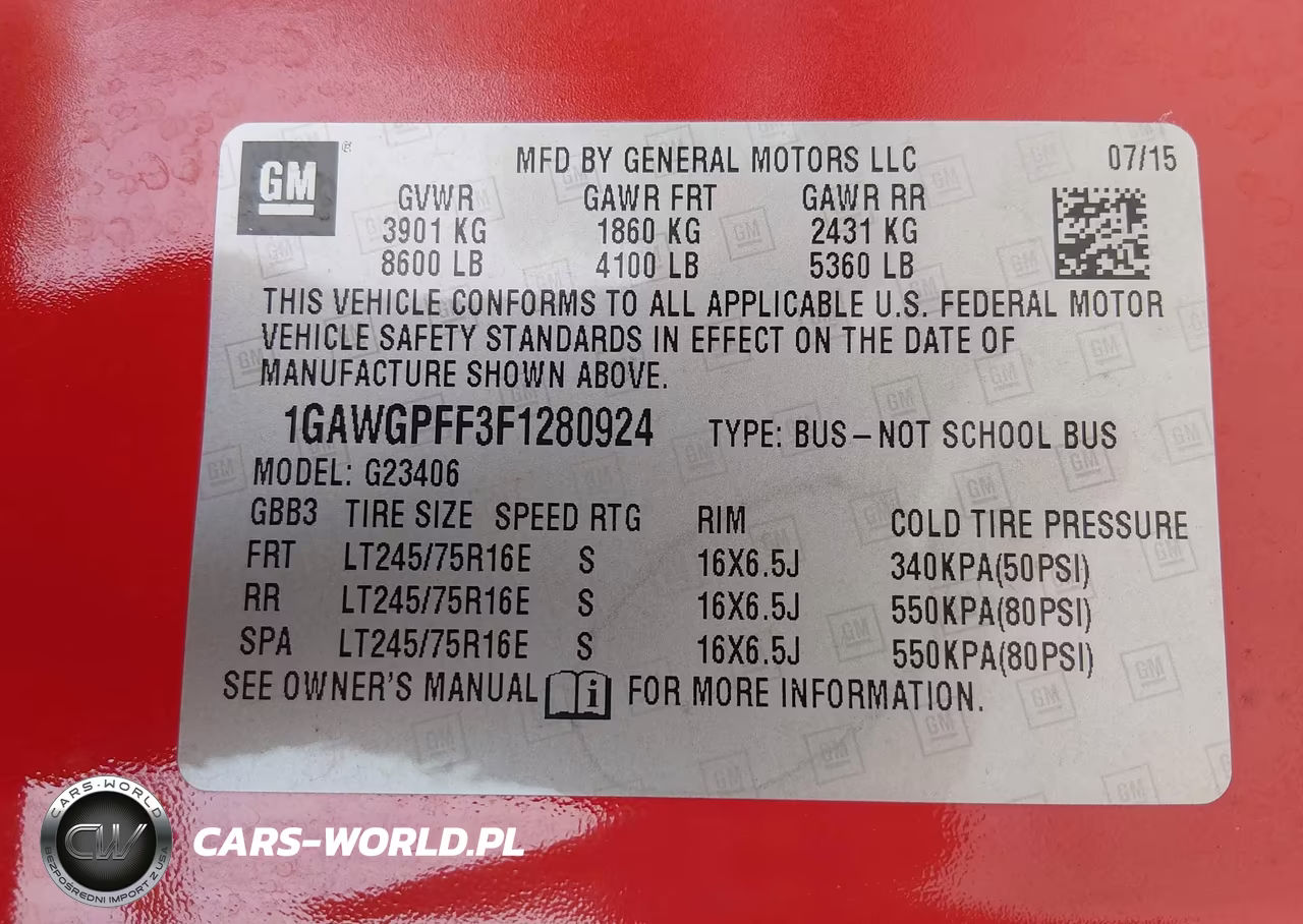 2015 Chevrolet Express 2500 Ls VIN:1GAWGPFF3F1280924 - 9