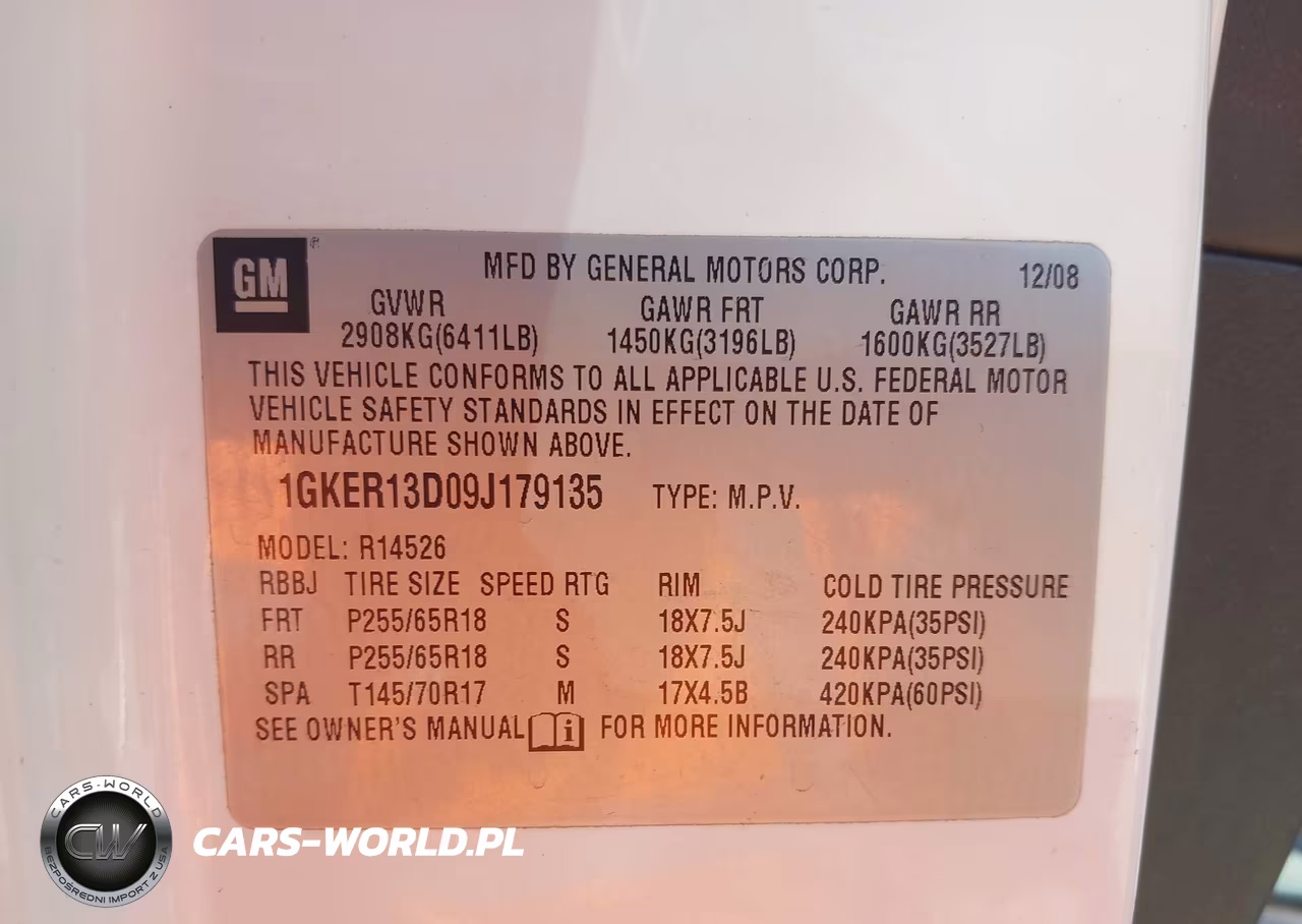 2009 GMC Acadia Sle1 VIN:1GKER13D09J179135 - 9