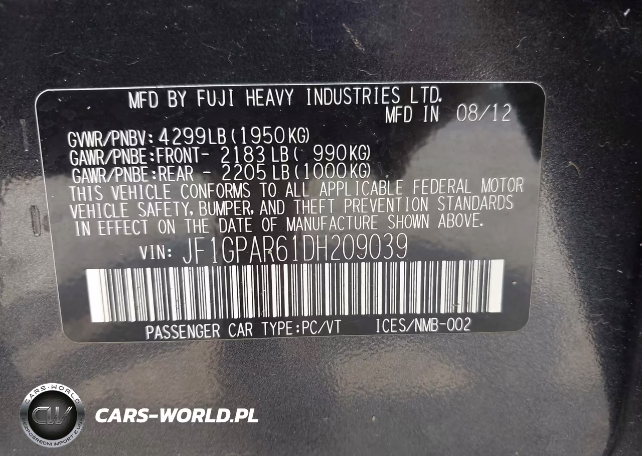 2013 Subaru Impreza 2.0I Sport Limited VIN:JF1GPAR61DH209039 - 9