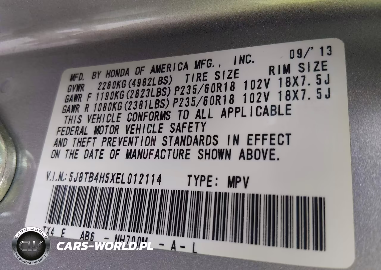 2014 Acura Rdx VIN:5J8TB4H5XEL012114 - 9