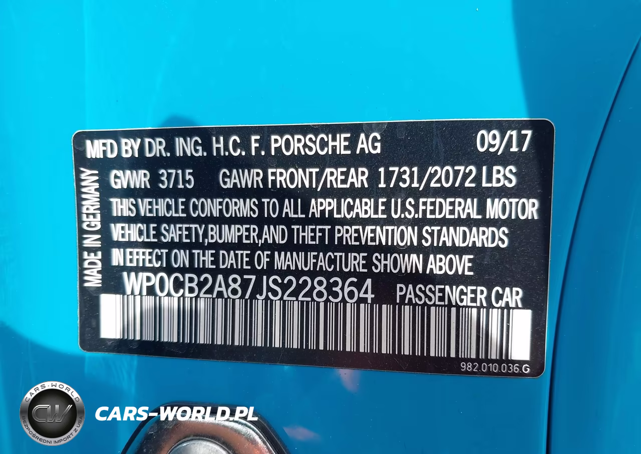 2018 Porsche 718 Boxster S VIN:WP0CB2A87JS228364 - 9