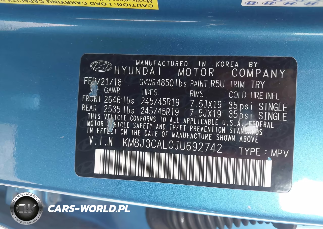 2018 Hyundai Tucson Sport VIN:KM8J3CAL0JU692742 - 9