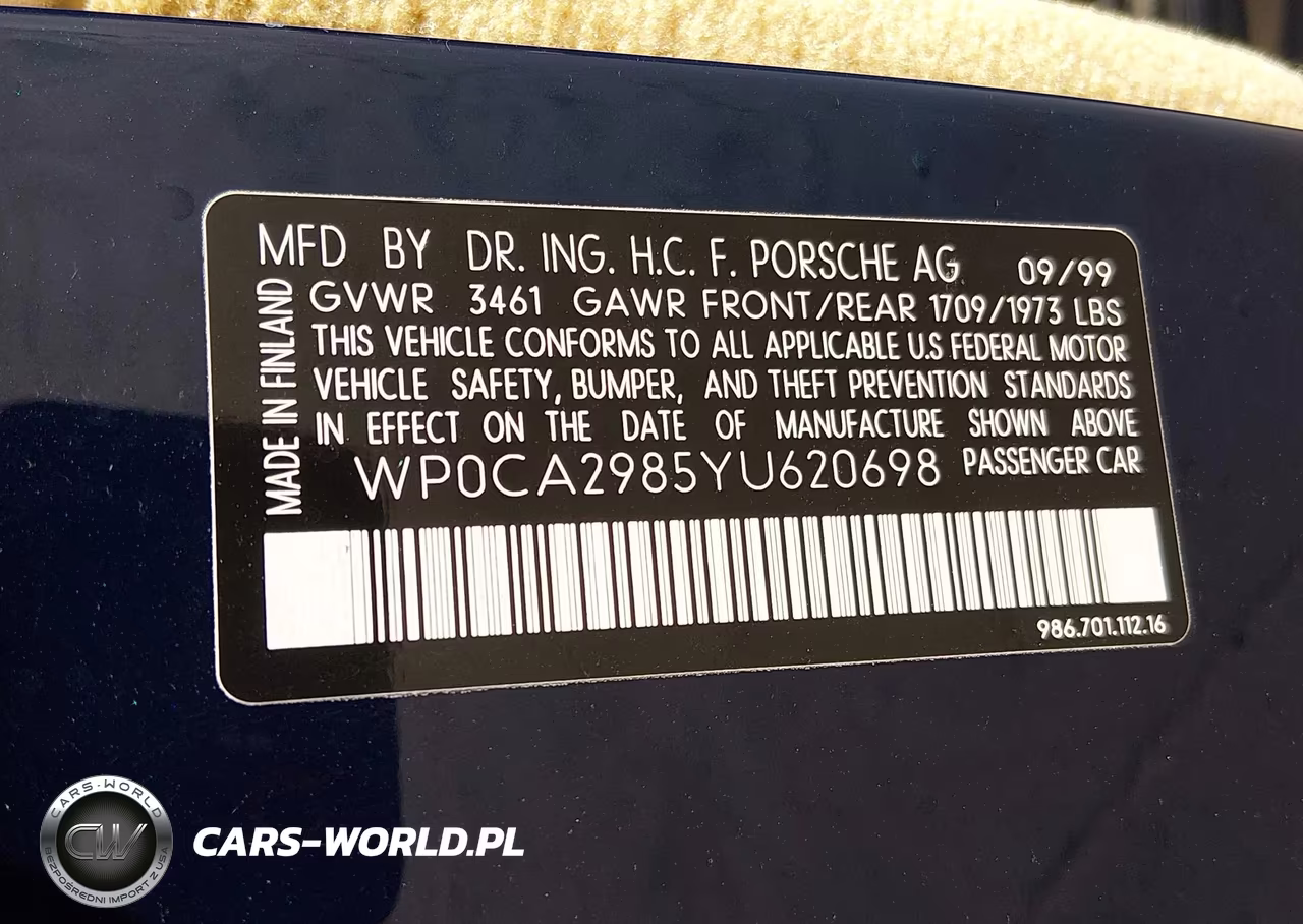 2000 Porsche Boxster VIN:WP0CA2985YU620698 - 9