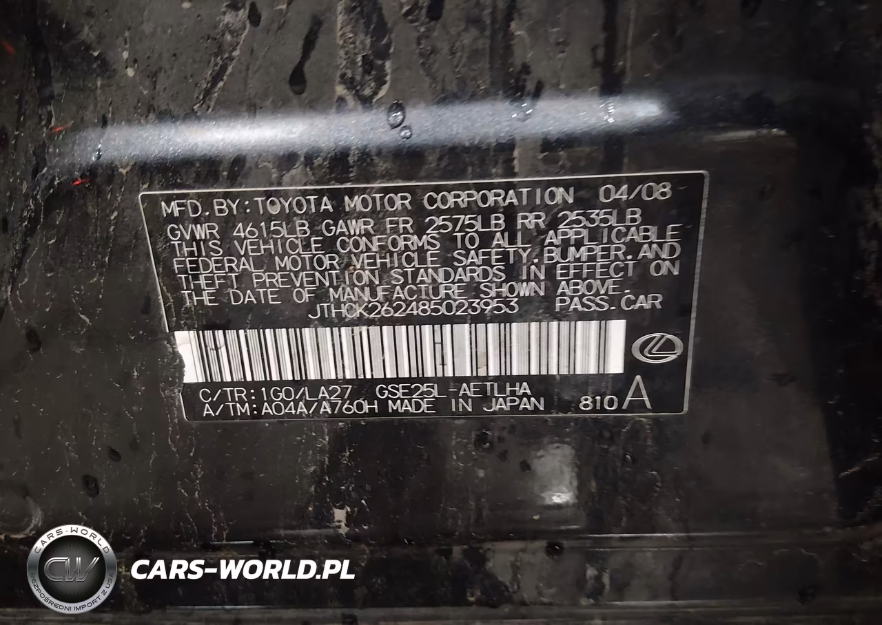 2008 Lexus Is 250 VIN:JTHCK262485023953 - 9