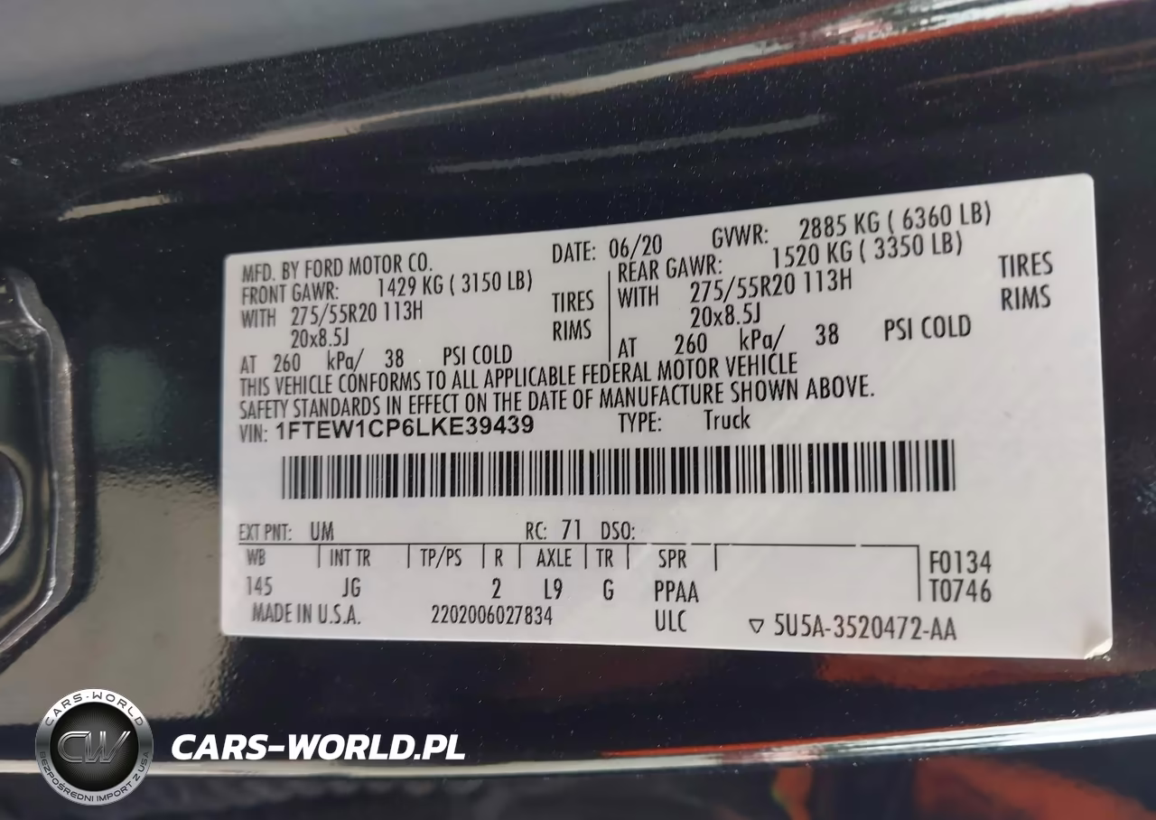 2020 Ford F-150 Xl VIN:1FTEW1CP6LKE39439 - 9