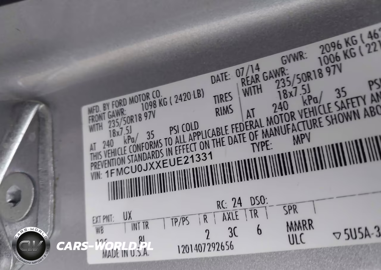 2014 Ford Escape Titanium VIN:1FMCU0JXXEUE21331 - 9
