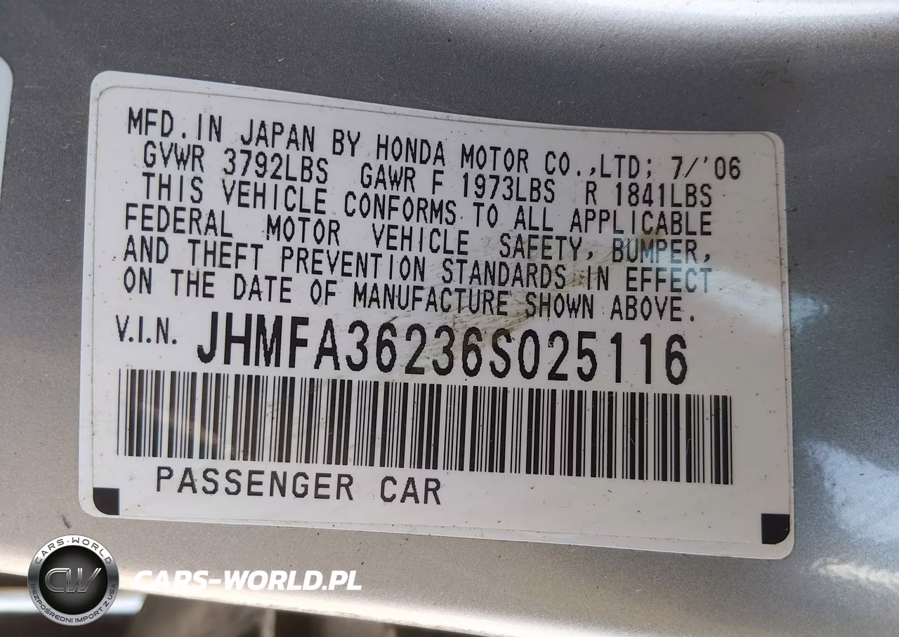 2006 Honda Civic Hybrid VIN:JHMFA36236S025116 - 9