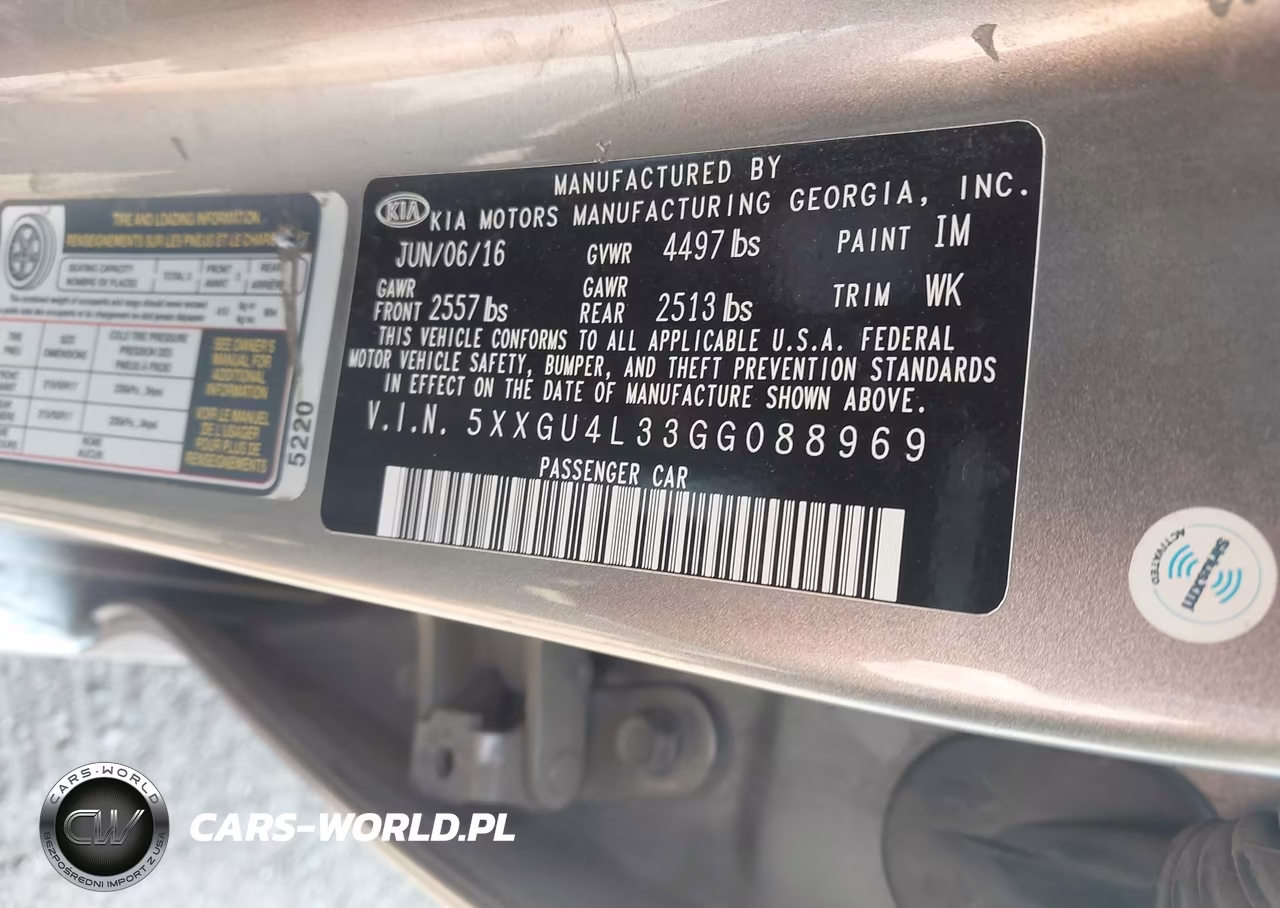 2016 Kia Optima Ex VIN:5XXGU4L33GG088969 - 9
