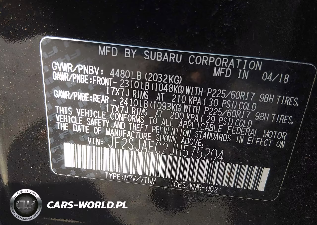 2018 Subaru Forester 2.5I Premium VIN:JF2SJAEC2JH575204 - 9
