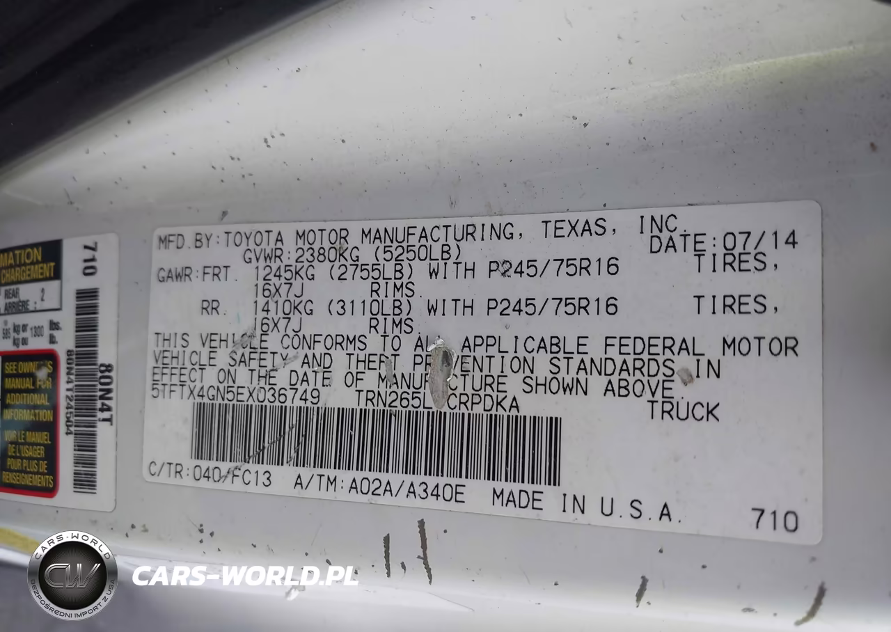 2014 Toyota Tacoma Prerunner VIN:5TFTX4GN5EX036749 - 9