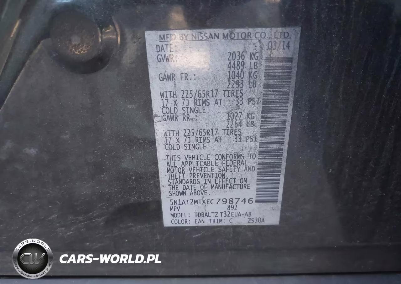 2014 Nissan Rogue Sv VIN:5N1AT2MTXEC798746 - 9
