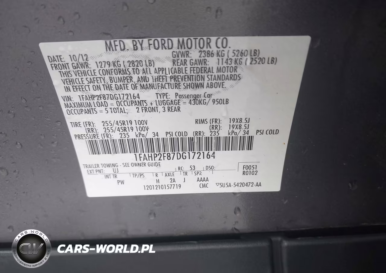 2013 Ford Taurus Limited VIN:1FAHP2F87DG172164 - 9