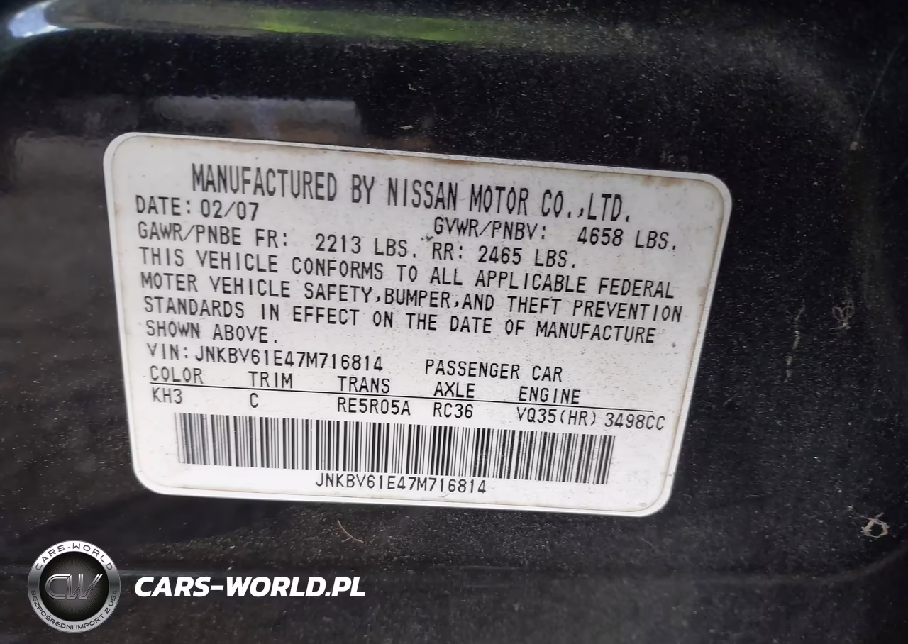 2007 Infiniti G35 Journey VIN:JNKBV61E47M716814 - 9