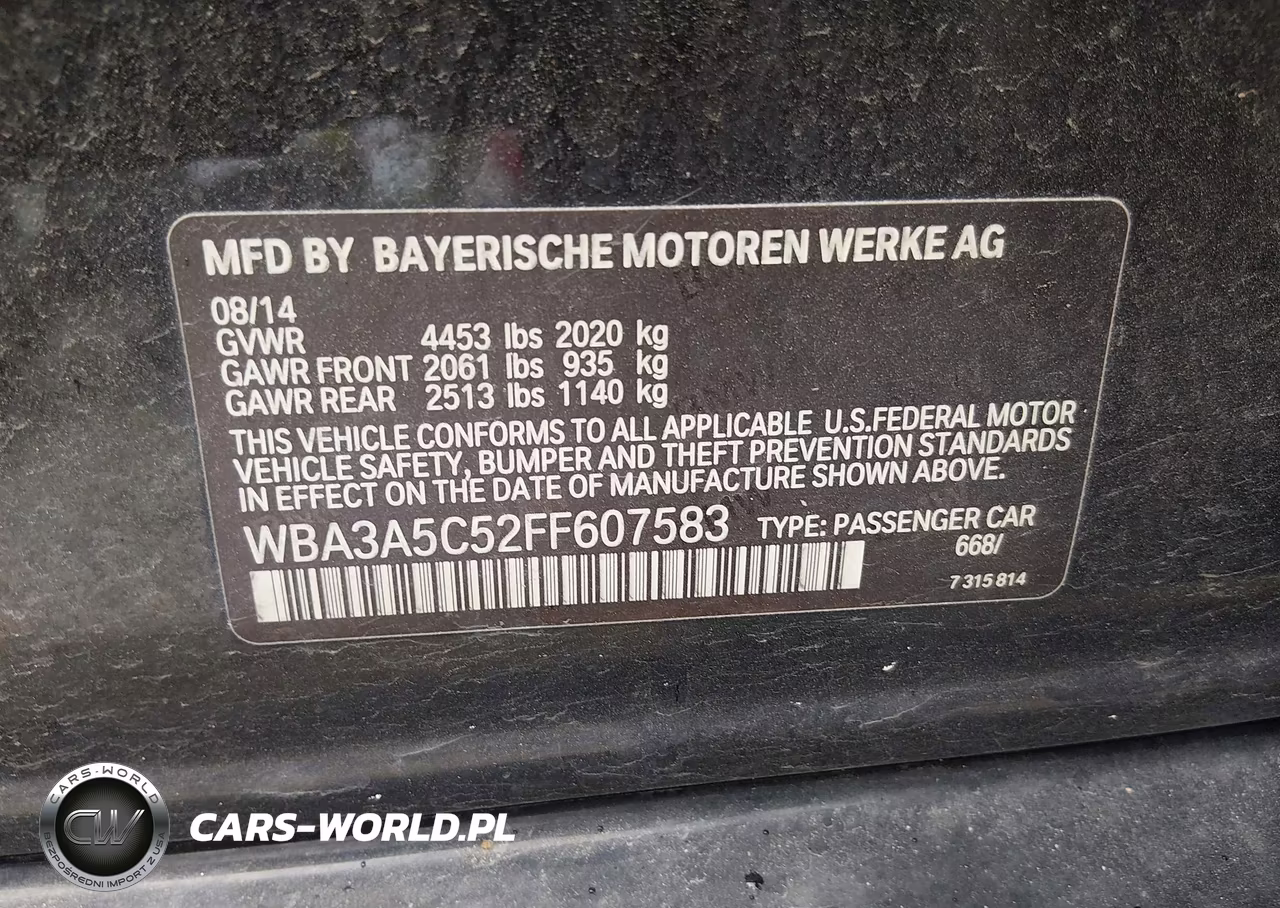 2015 BMW 328I VIN:WBA3A5C52FF607583 - 9