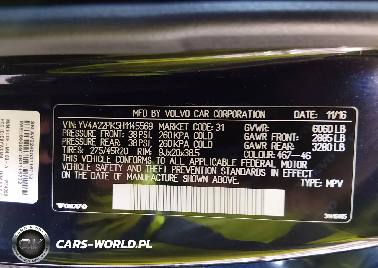 2017 Volvo Xc90 T6 Momentum VIN:YV4A22PK5H1145569 - 9
