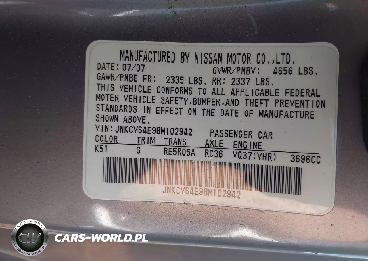 2008 Infiniti G37 Journey VIN:JNKCV64E98M102942 - 9