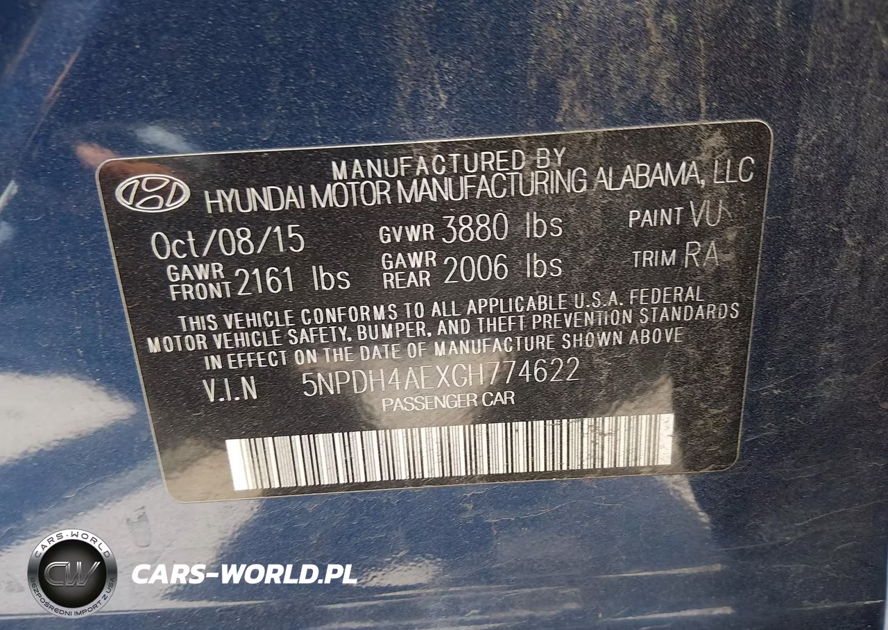 2016 Hyundai Elantra Se VIN:5NPDH4AEXGH774622 - 9