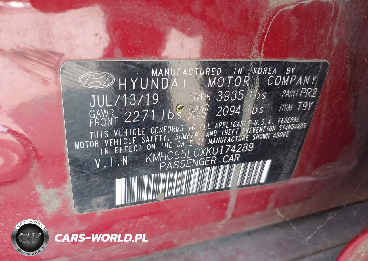 2019 Hyundai Ioniq Hybrid Blue VIN:KMHC65LCXKU174289 - 9