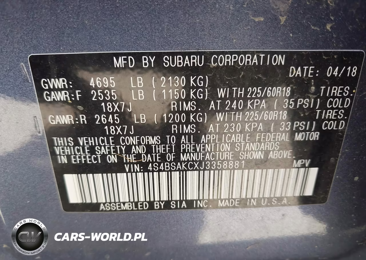 2018 Subaru Outback 2.5I Limited VIN:4S4BSAKCXJ3358881 - 9