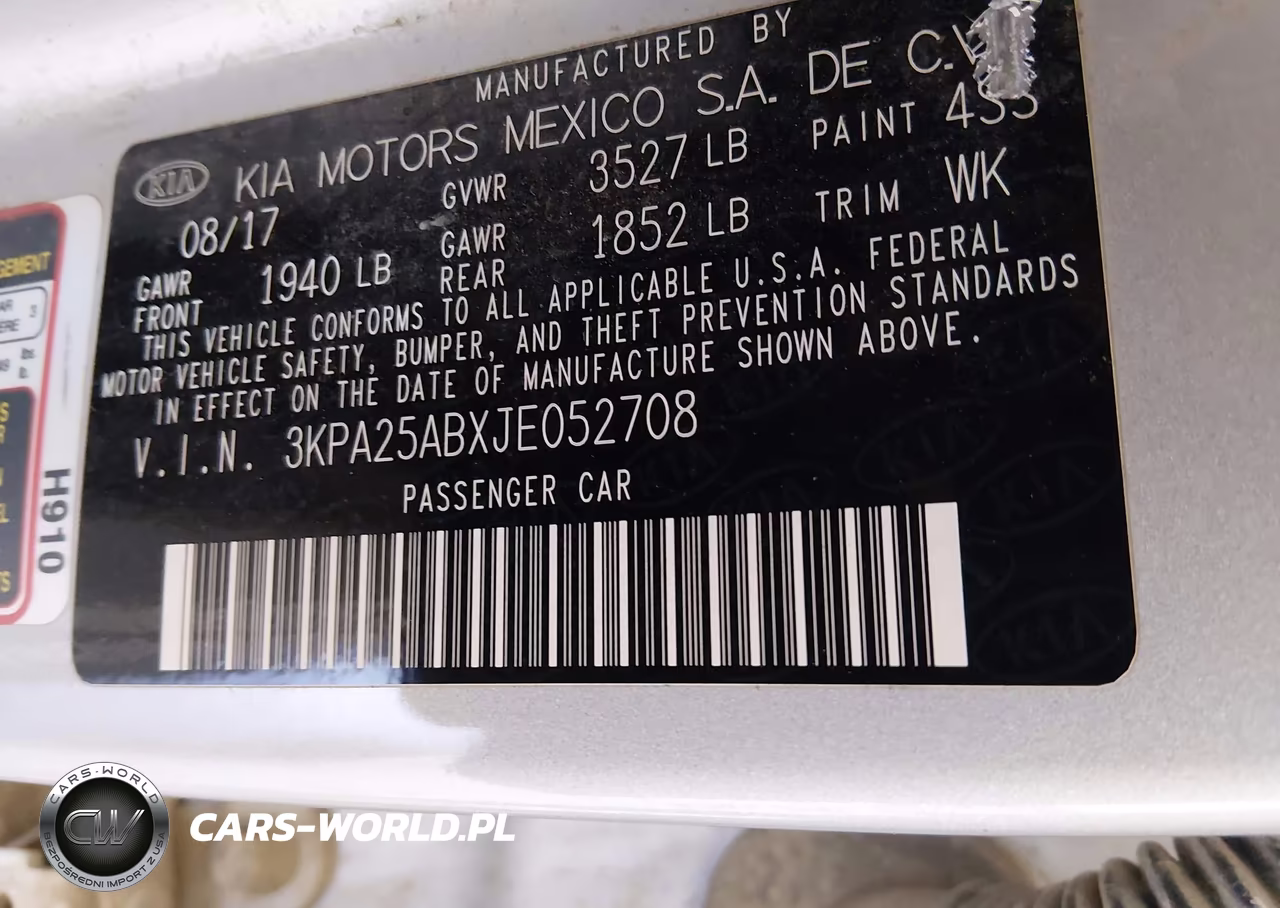 2018 Kia Rio Lx VIN:3KPA25ABXJE052708 - 9
