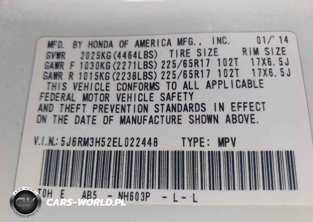 2014 Honda Cr-V Ex VIN:5J6RM3H52EL022448 - 9
