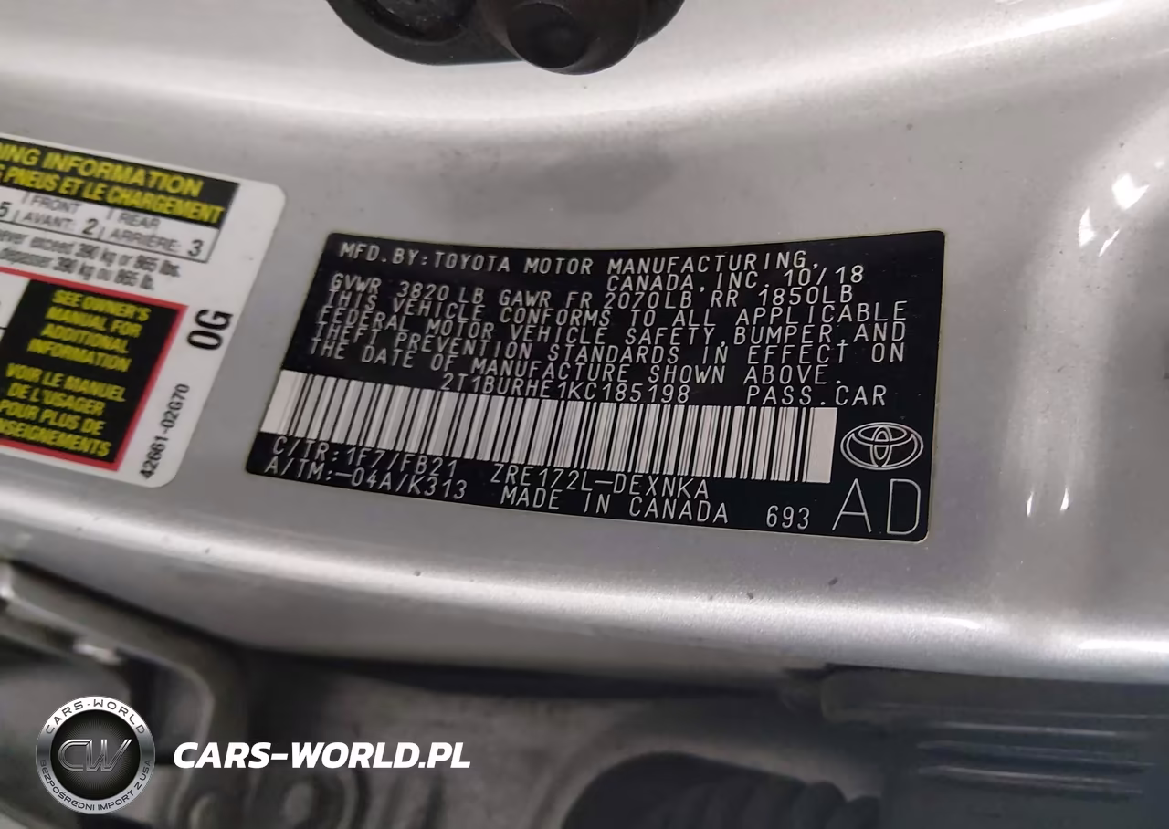 2019 Toyota Corolla Le VIN:2T1BURHE1KC185198 - 9