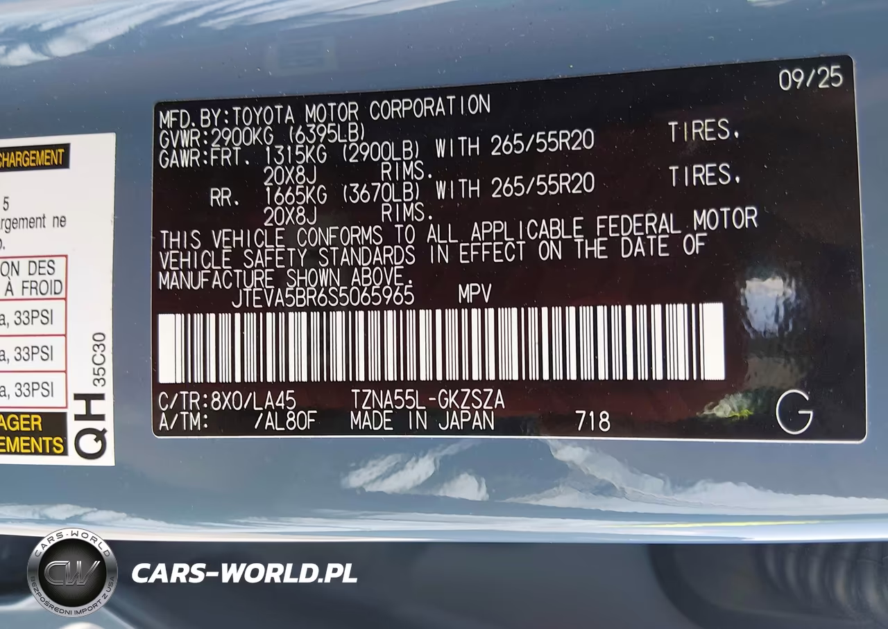 2025 Toyota 4Runner Limited VIN:JTEVA5BR6S5065965 - 9