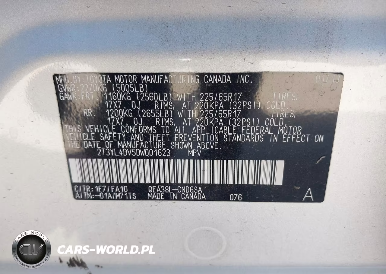 2013 Toyota Rav4 Ev VIN:2T3YL4DV5DW001623 - 9