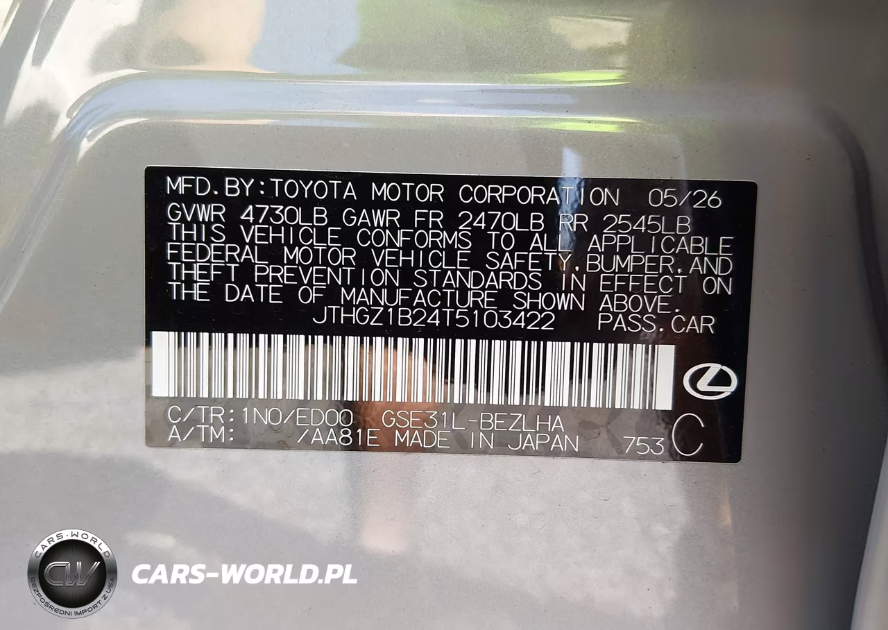 2026 Lexus Is 350 F Sport VIN:JTHGZ1B24T5103422 - 9