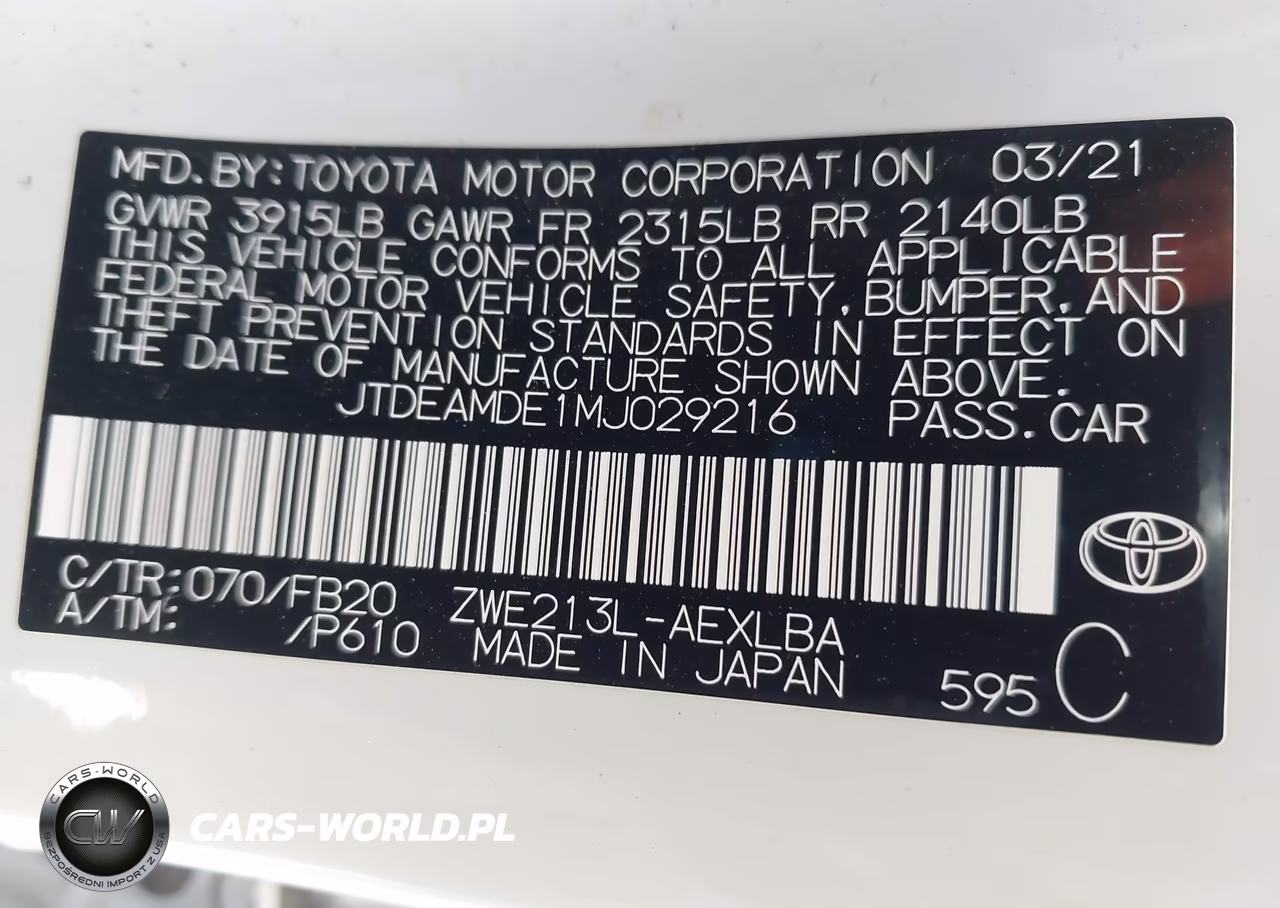 2021 Toyota Corolla Hybrid Le VIN:JTDEAMDE1MJ029216 - 9