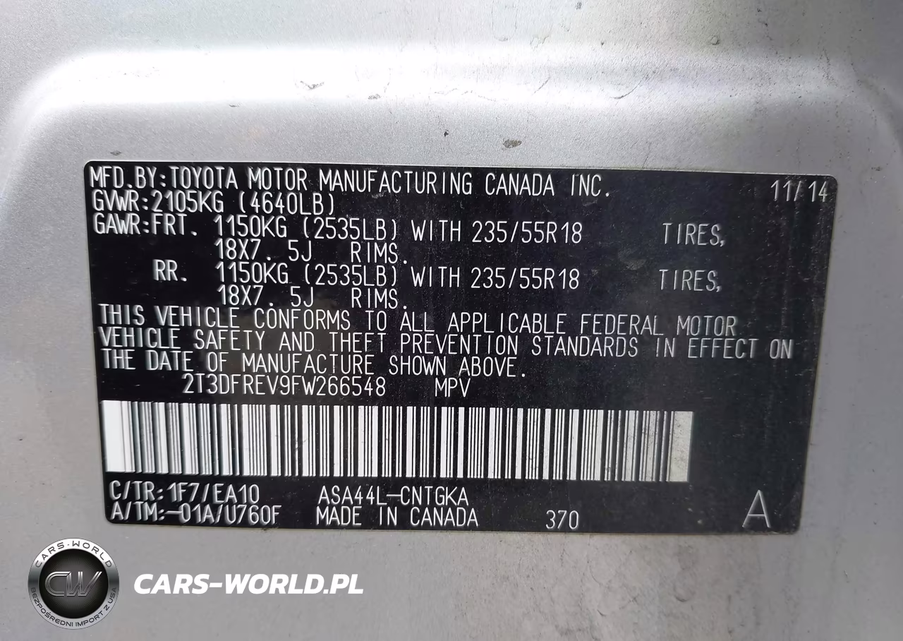 2015 Toyota Rav4 Limited VIN:2T3DFREV9FW266548 - 9