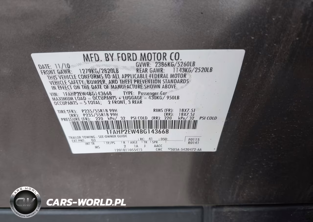 2011 Ford Taurus Sel VIN:1FAHP2EW4BG143668 - 9