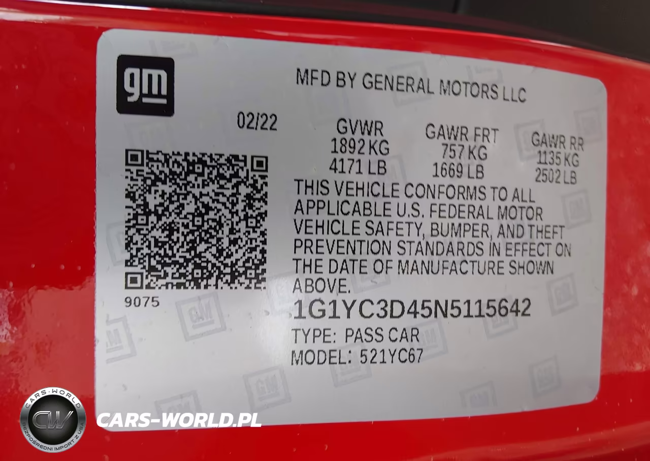 2022 Chevrolet Corvette Stingray Rwd 3Lt VIN:1G1YC3D45N5115642 - 9