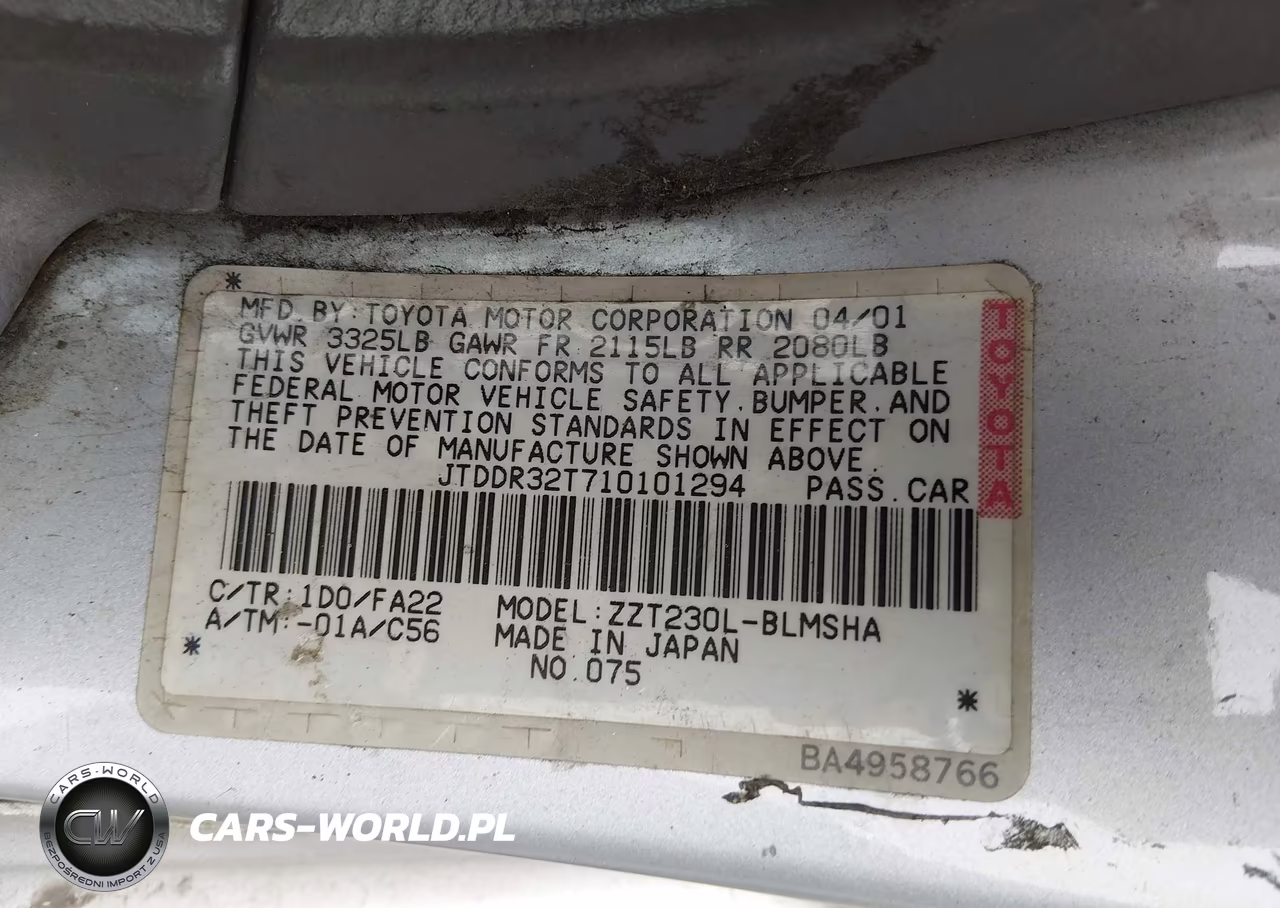 2001 Toyota Celica Gt VIN:JTDDR32T710101294 - 9