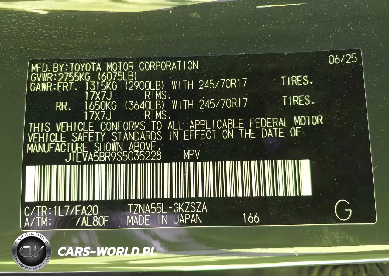 2025 Toyota 4Runner Sr5 VIN:JTEVA5BR9S5035228 - 9