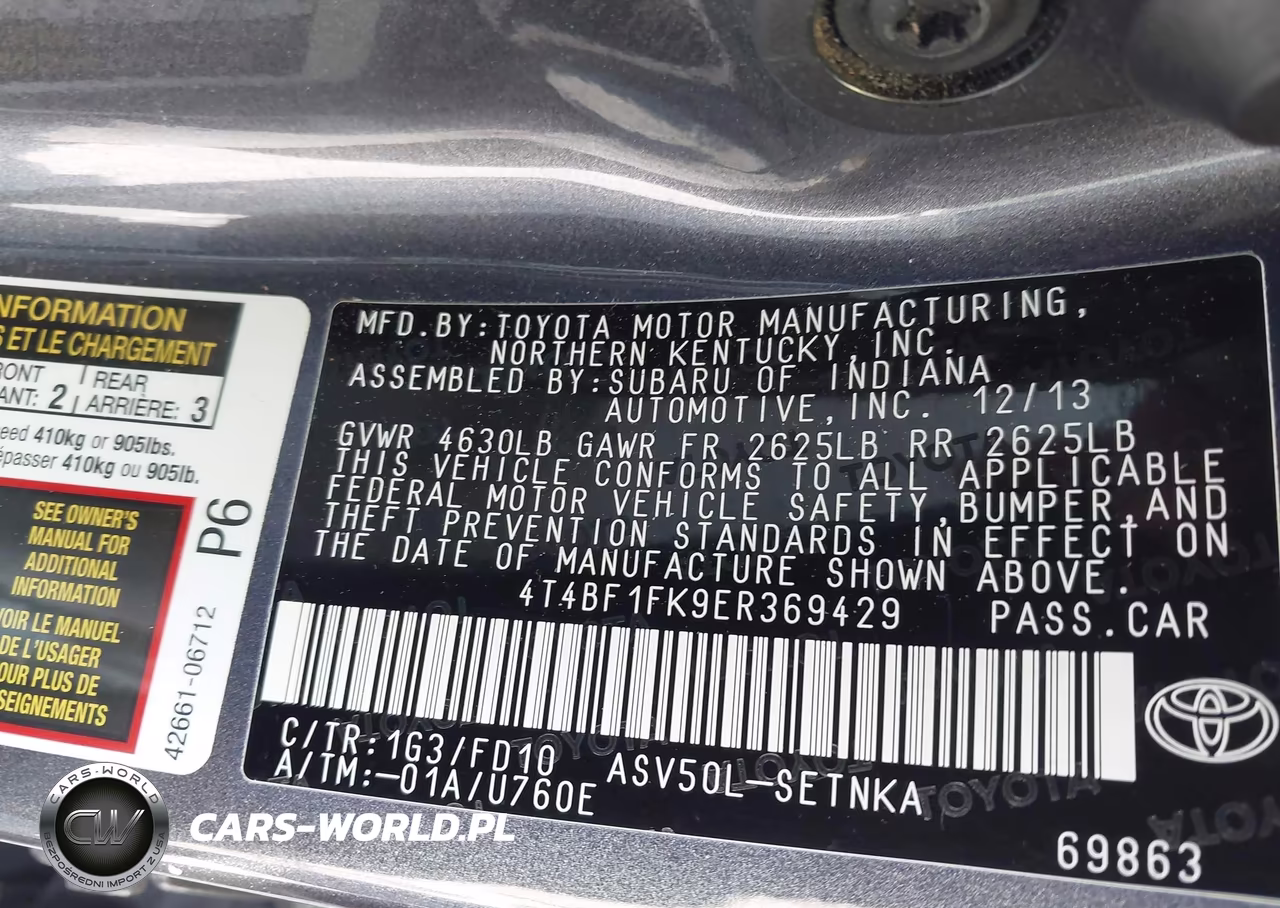 2014 Toyota Camry Le VIN:4T4BF1FK9ER369429 - 9
