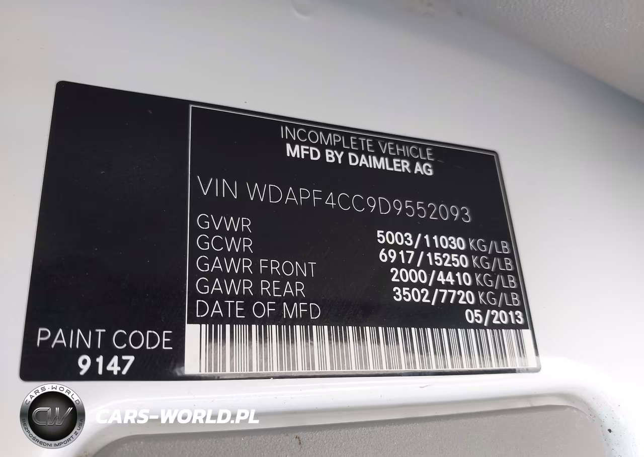 2013 Mercedes-Benz Sprinter 3500 VIN:WDAPF4CC9D9552093 - 9