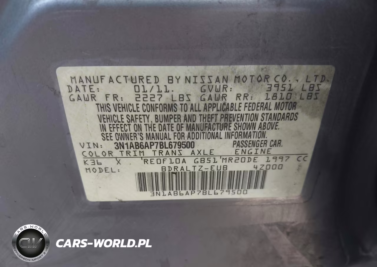 2011 Nissan Sentra 2.0S VIN:3N1AB6AP7BL679500 - 9