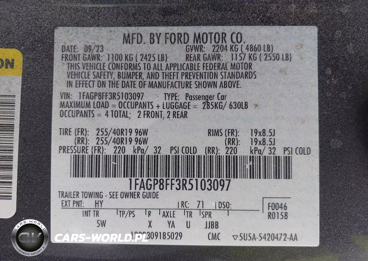 2024 Ford Mustang Gt Premium VIN:1FAGP8FF3R5103097 - 9